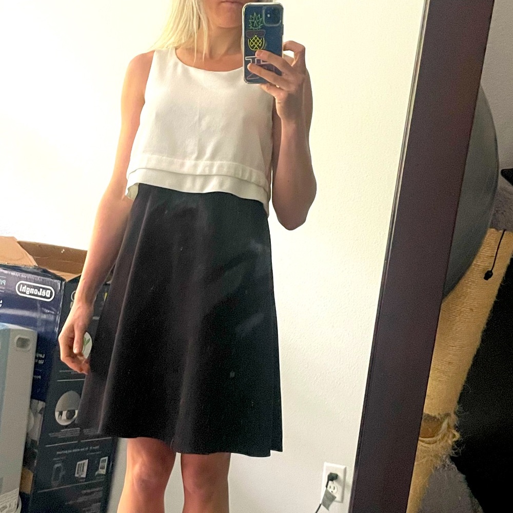 One piece black & white dress